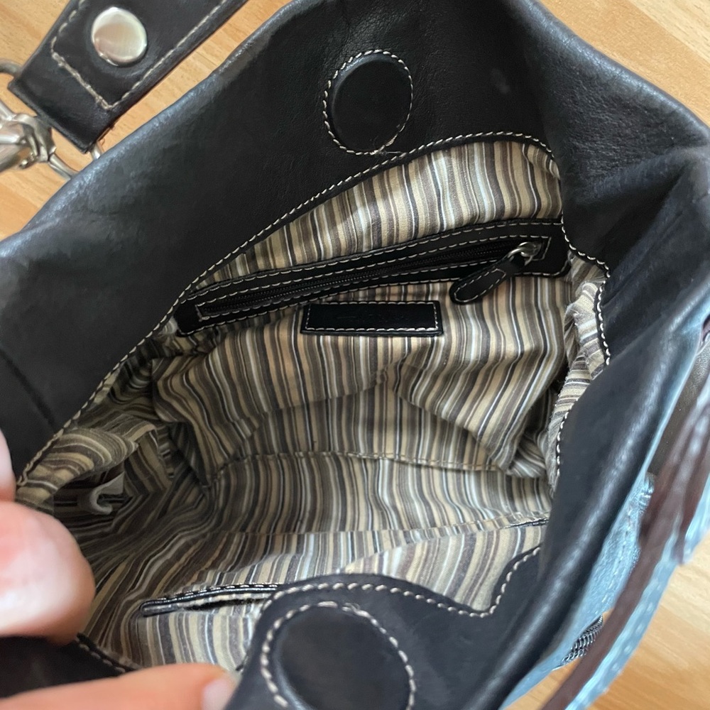 Vintage Clarks Black Leather Crossbody Bag - Picture 7 of 10
